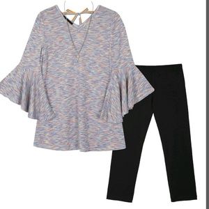 NWT Girls IZ Amy Byer top legging necklace  set lg